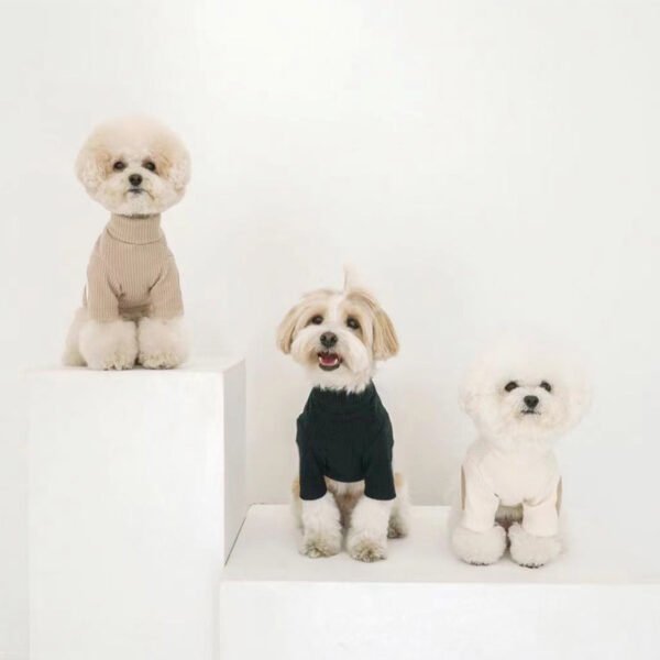 Roupa de Contraste de Cores com Textura Vertical para Pets