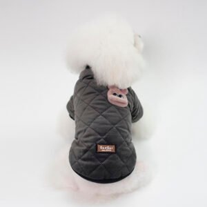 Jaqueta Xadrez Casual de Lã para Cães Pequenos – Outono e Inverno