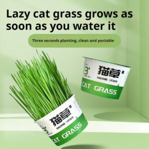 Grama para Gatos Prática em Copo – Estimulante Digestivo e Eliminador de Bolas de Pêlo