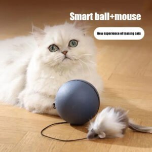 Bola com Rato Móvel Elétrico - Brinquedo Estimulante para Gatos