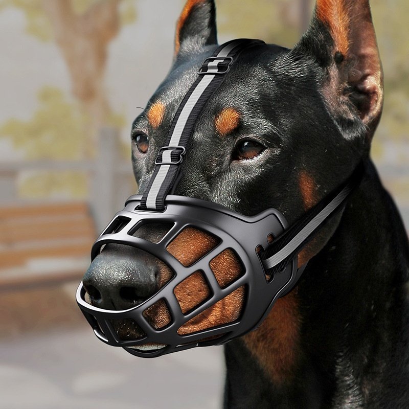 Focinheira Rígida Atualizada para Cães — Anti-mordida para Pequenos, Médios e Grandes