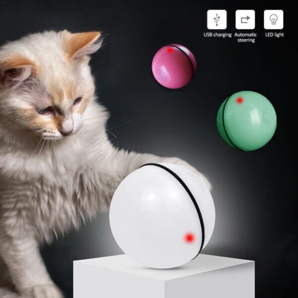 Bola Laser LED Eletrônica Rolante com Luz – Gatos