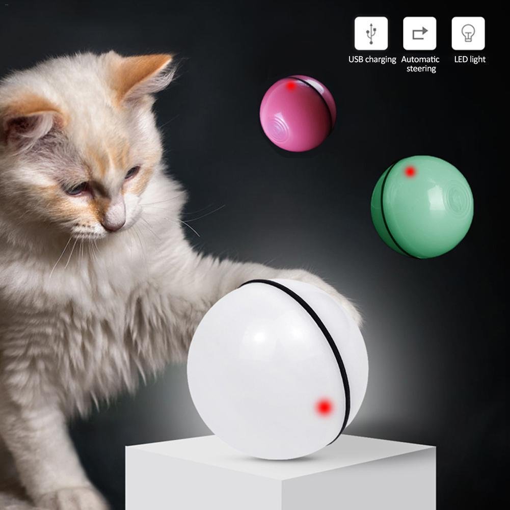 Bola Laser LED Eletrônica Rolante com Luz – Gatos
