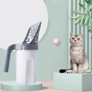 Pá Higiênica para Gatos 2 em 1 com Lixeira Integrada
