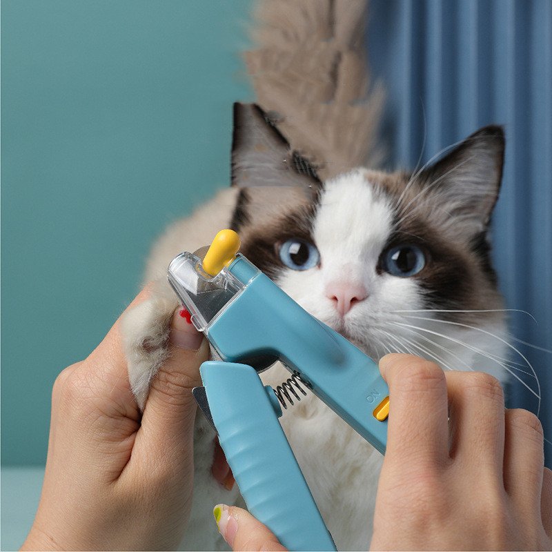 Cortador de Unhas 2 em 1 com LED e Linha de Sangue para Pets