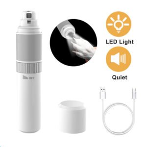 Lixador de Unhas USB com LED e Tampa de Segurança para Pets