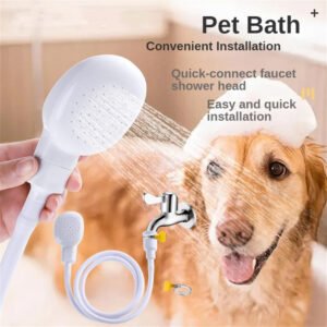Chuveirinho Pet com Mangueira para Casa — Banho de Cães e Gatos com Jato Regulável