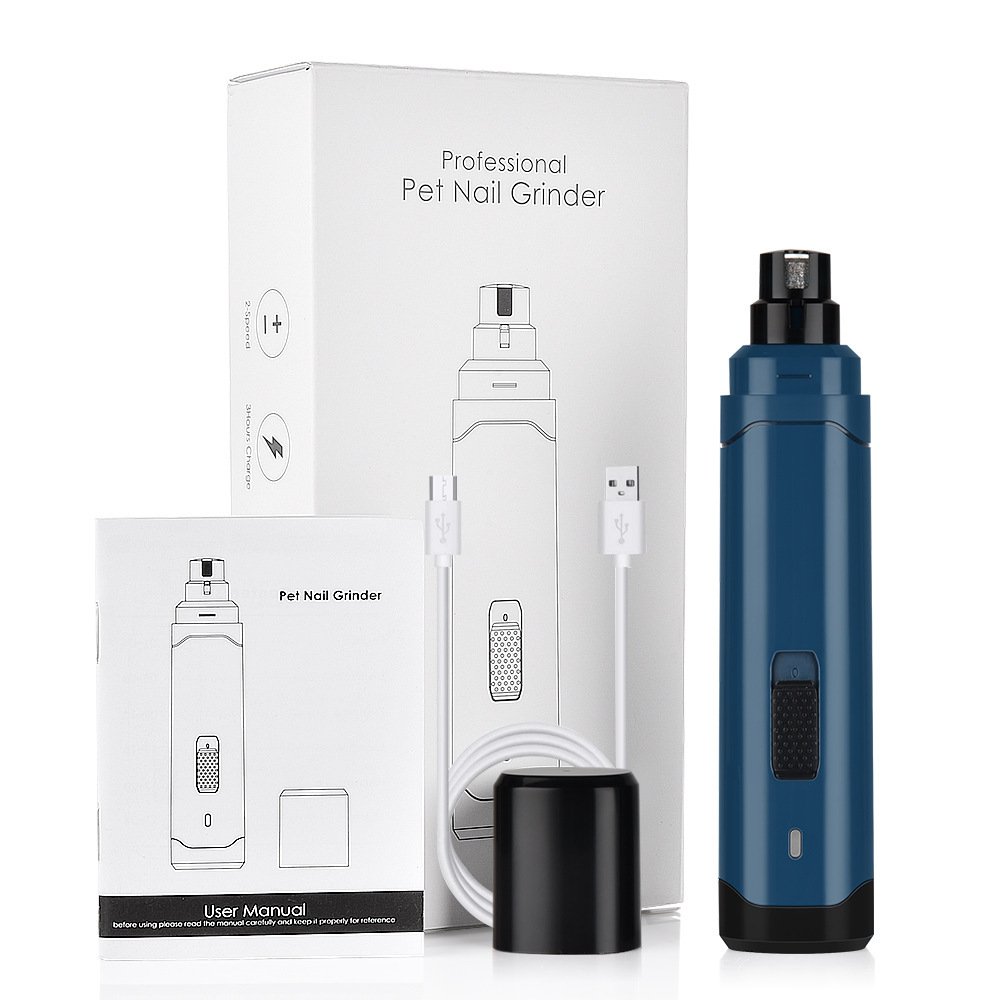 Polidor Automático de Unhas USB para Pets — Azul