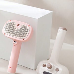 Escova Elétrica com Vaporizador para Pets — Branca com Cabo de Recarga
