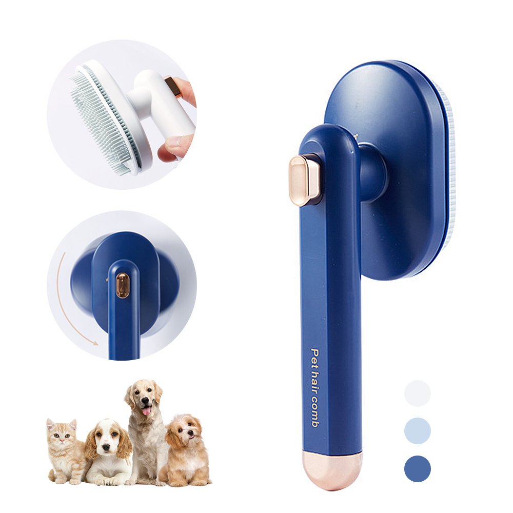 Escova Removedora de Pelos Soltos para Pets — Botão de Limpeza
