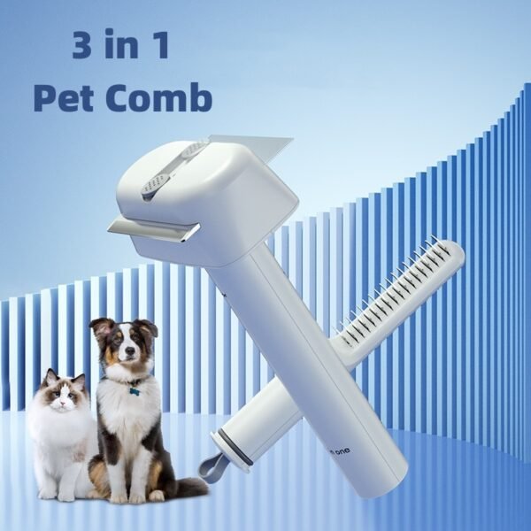 Pente Desembaraçador 3 em 1 para Pets — Remove Pelos Soltos