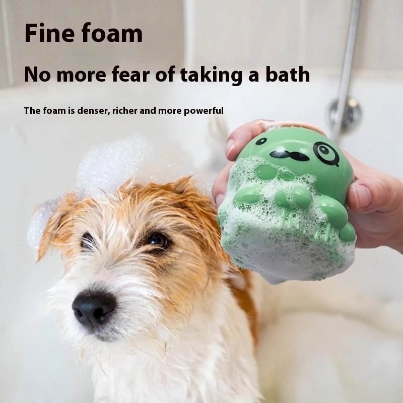Escova de Banho em Silicone para Pets — Massagem e Limpeza ao Mesmo Tempo