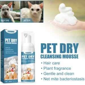 Banho a Seco em Espuma para Cães e Gatos — Limpeza Sem Água 60ml